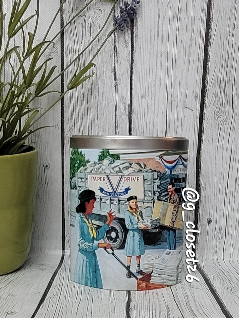 Vintage-Style Paper Drive Tin - Blue